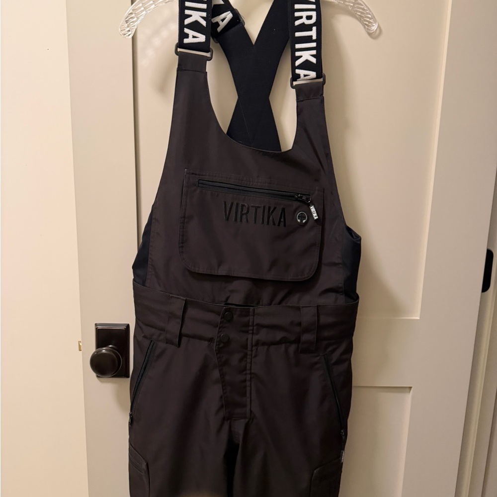 Men's Black Snow Bib Overalls